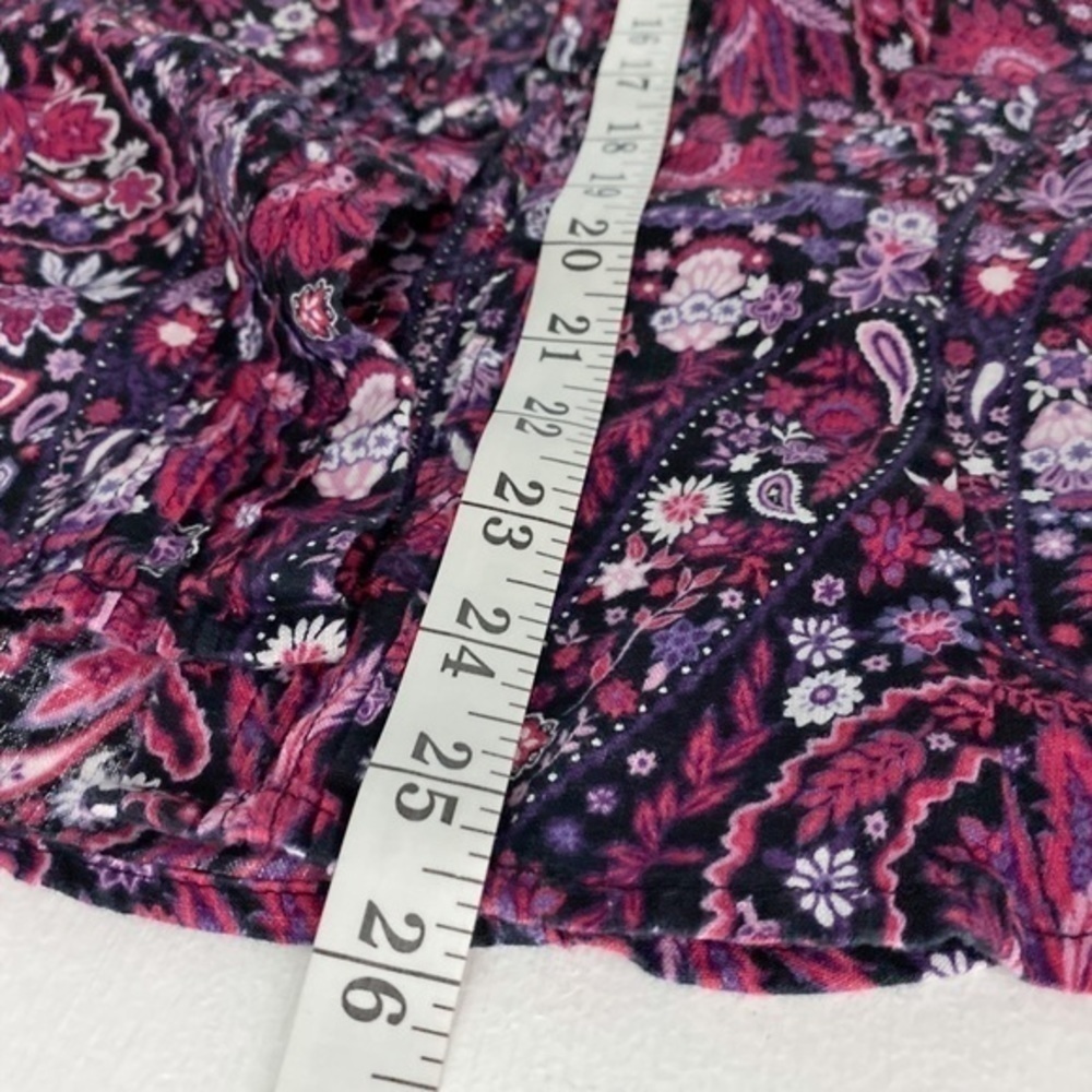 Charter Club Paisley Print Sleeveless linen Button Down blouse - Picture 8 of 9